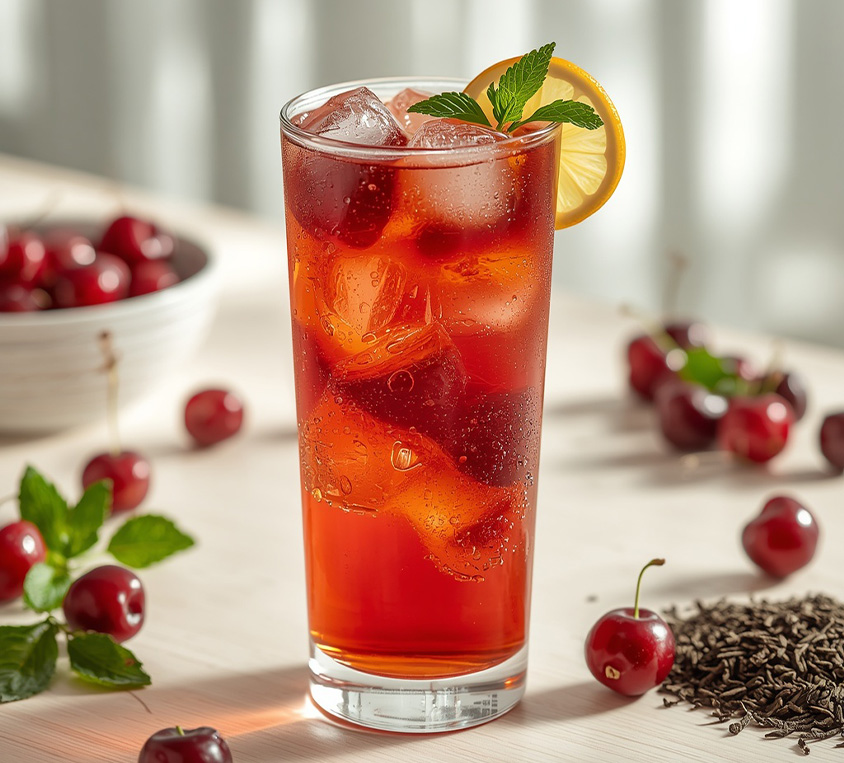 Przepis na mrożoną herbatę Cherry Oolong Leo Tea